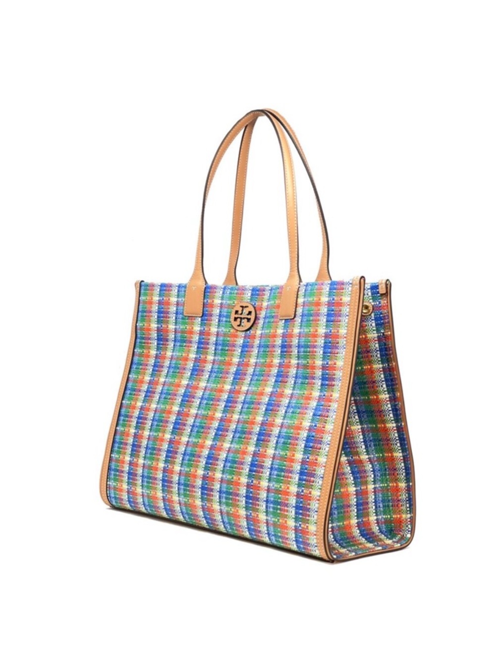 Tory Burch Colorful Checkered Tote
